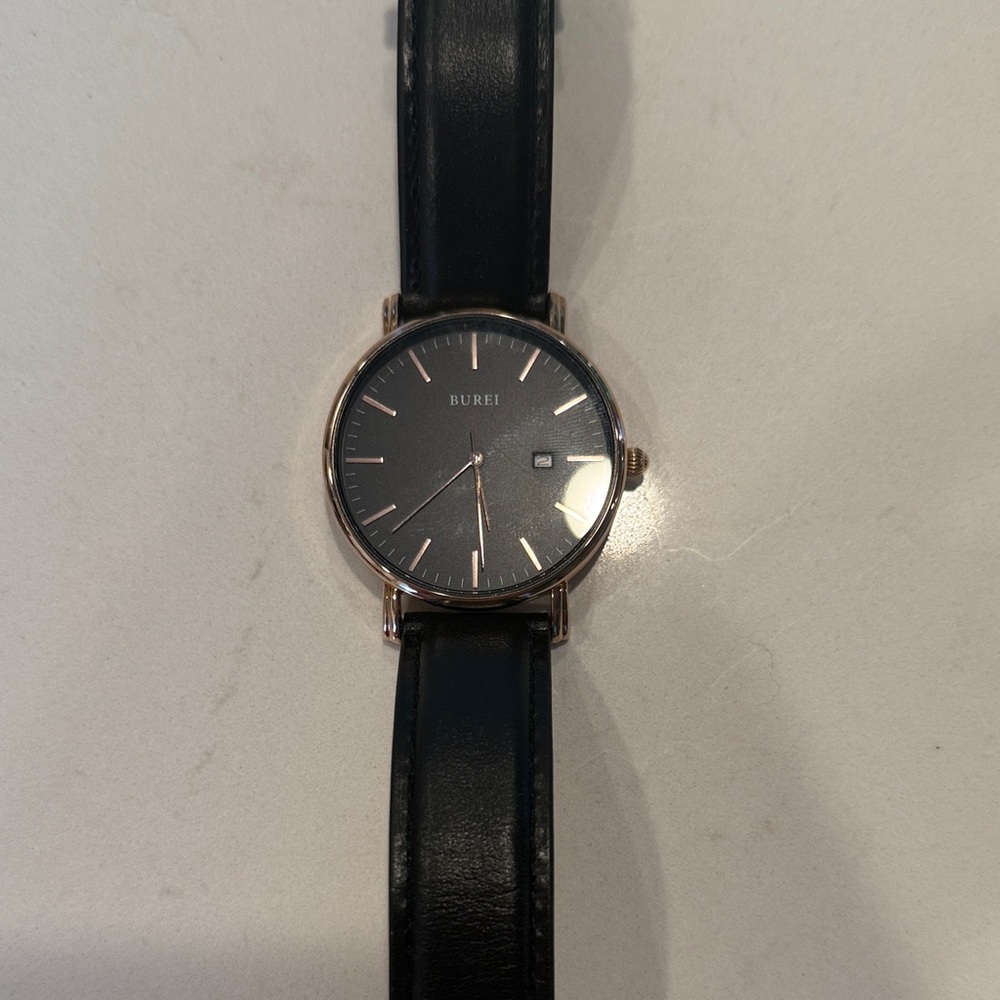Burei Black and Silver Men's Watch